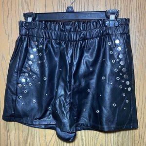 Faux leather shorts